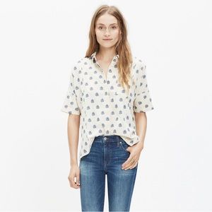 Madewell Academie Button Floral Weave Shirt